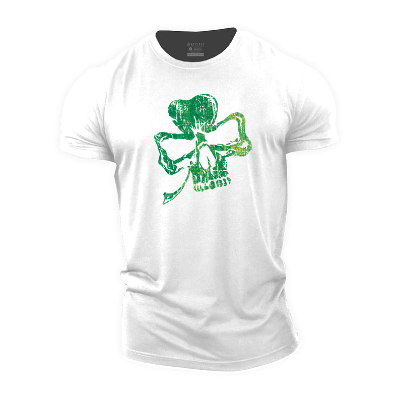 Clover Skull Cotton T-Shirt