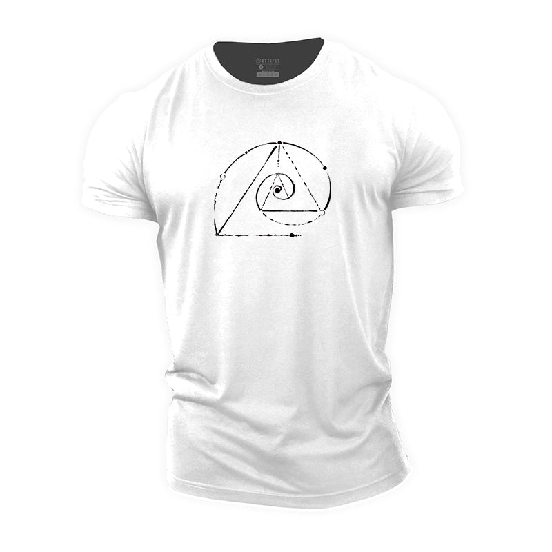 Spiral Triangle Cotton T-Shirts