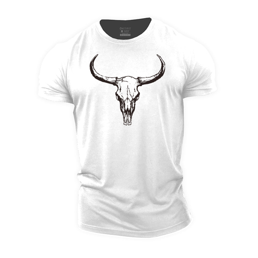 Bull Skull Cotton T-Shirt