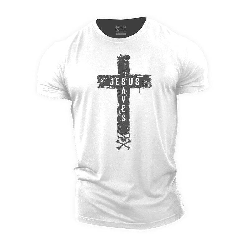 Jesus Saves Graphic Cotton T-Shirt