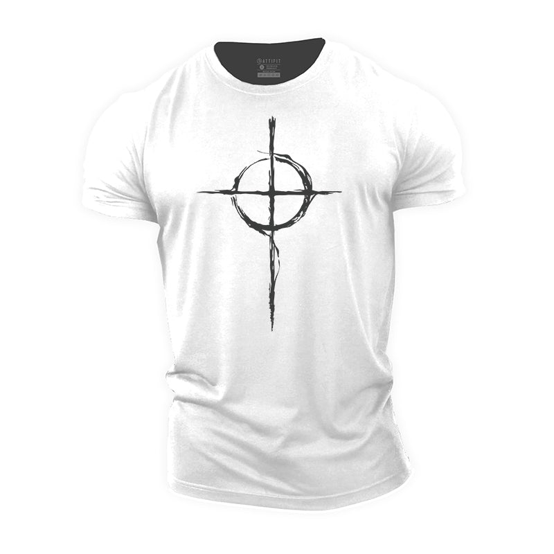 Celtic Cross Graphic Cotton T-Shirt