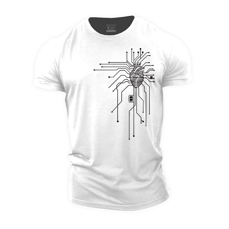 CPU Computer Heart Graphic Cotton T-Shirts