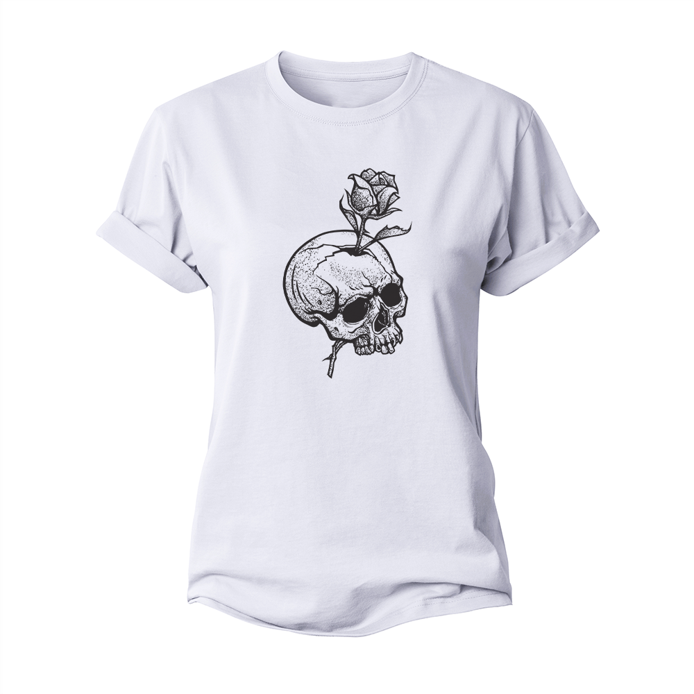 Rose Skull Women's Cotton T-Shirt