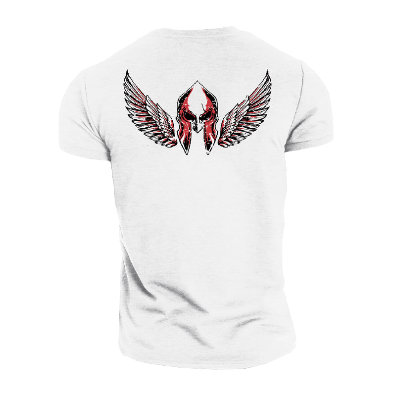 Cotton Spartan Warrior Eagle Wings T-shirts