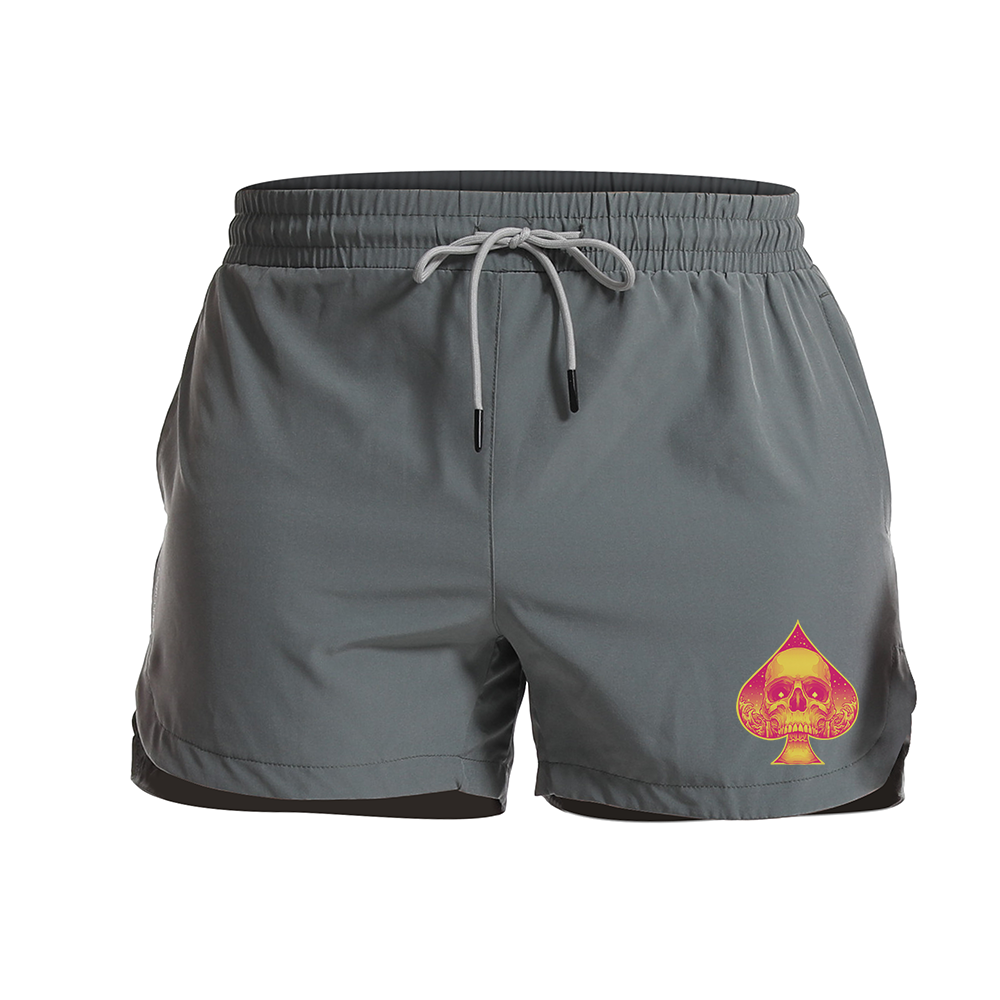 Spades Skull Graphic Shorts