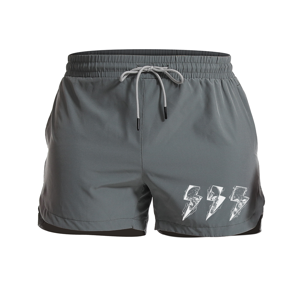 Lightning Skeleton Graphic Shorts