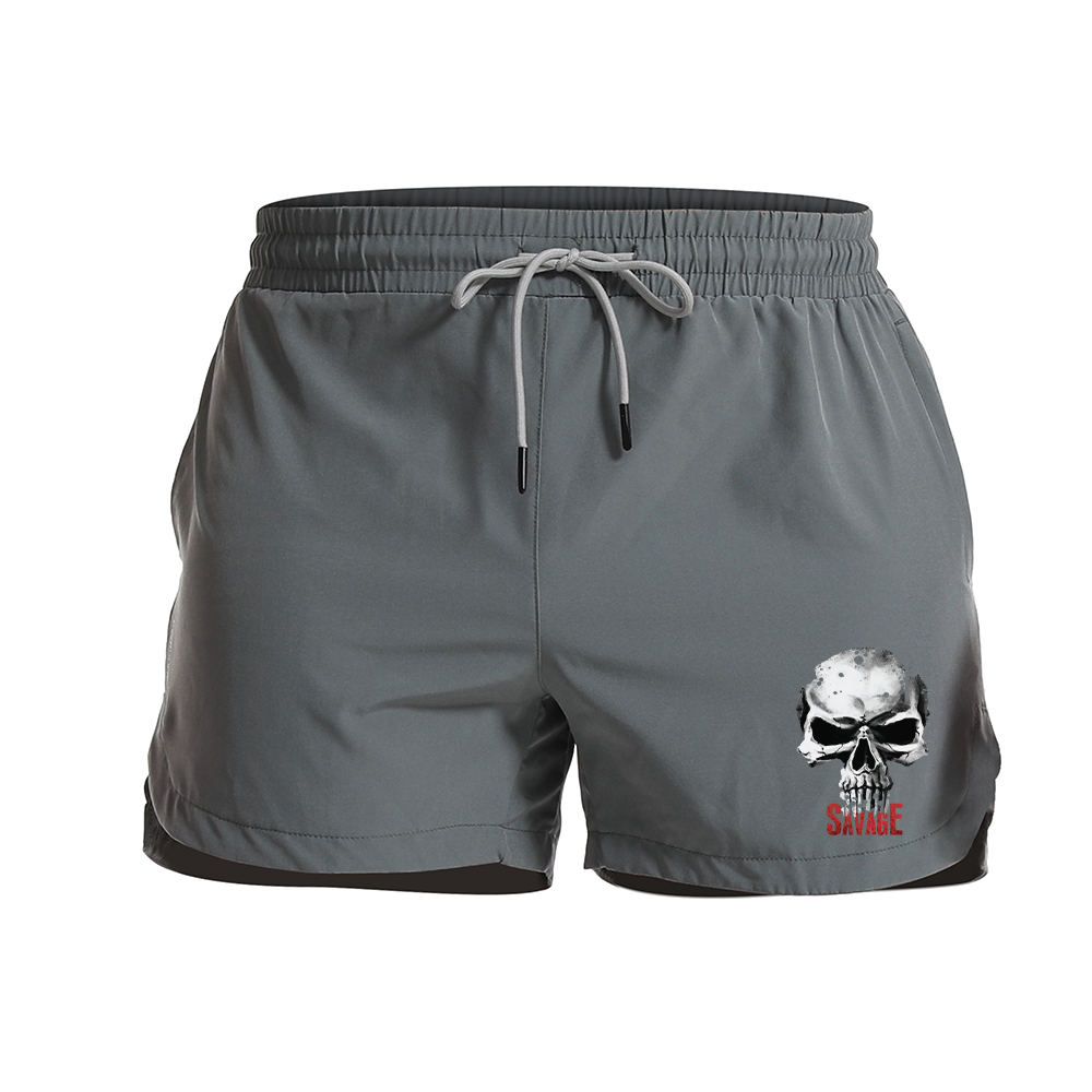 Angry Skull Graphic Shorts