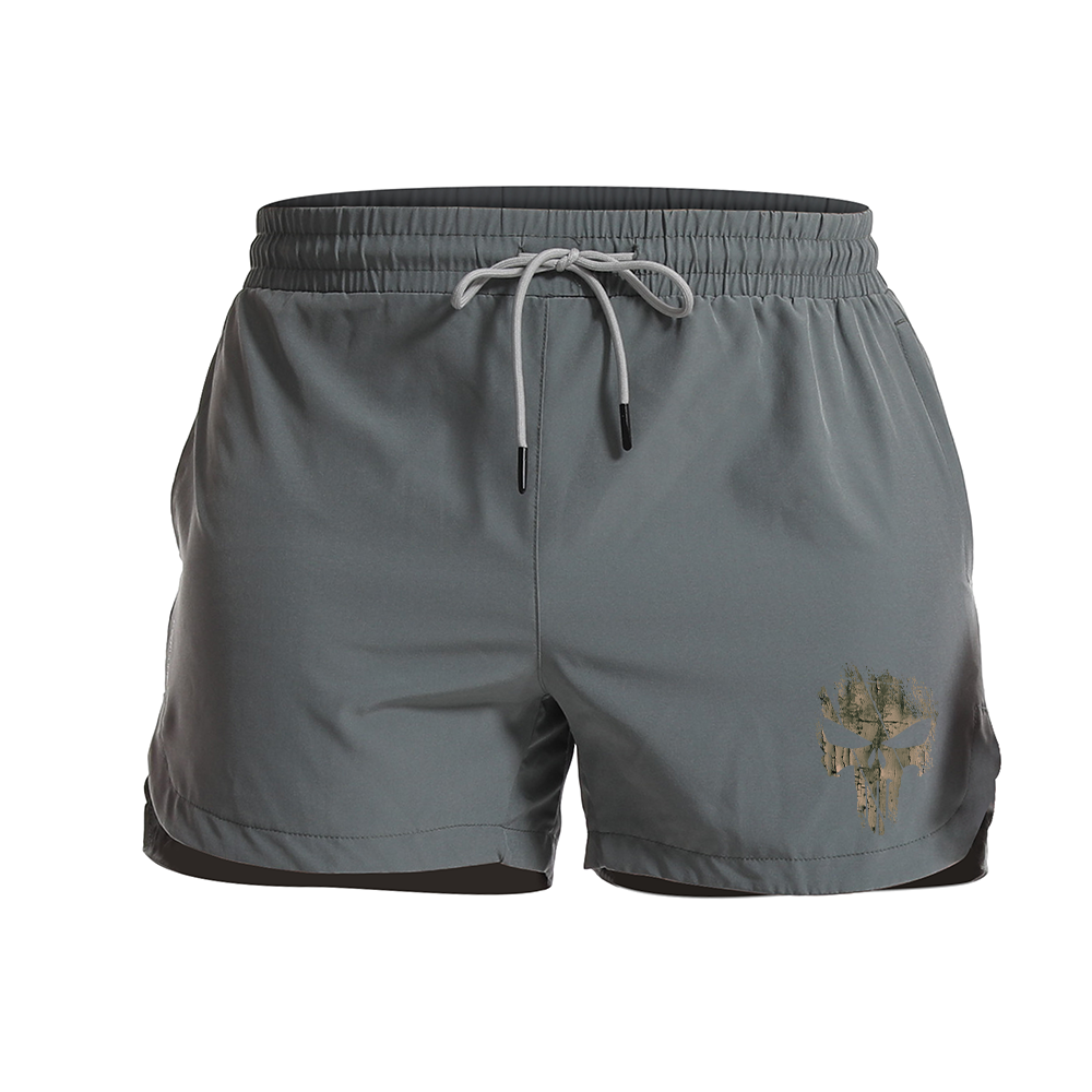 Wood Grain Skeleton Graphic Shorts