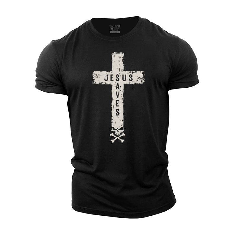 Jesus Saves Graphic Cotton T-Shirt