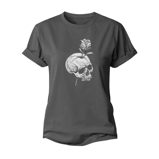 Rose Skull Women's Cotton T-Shirt