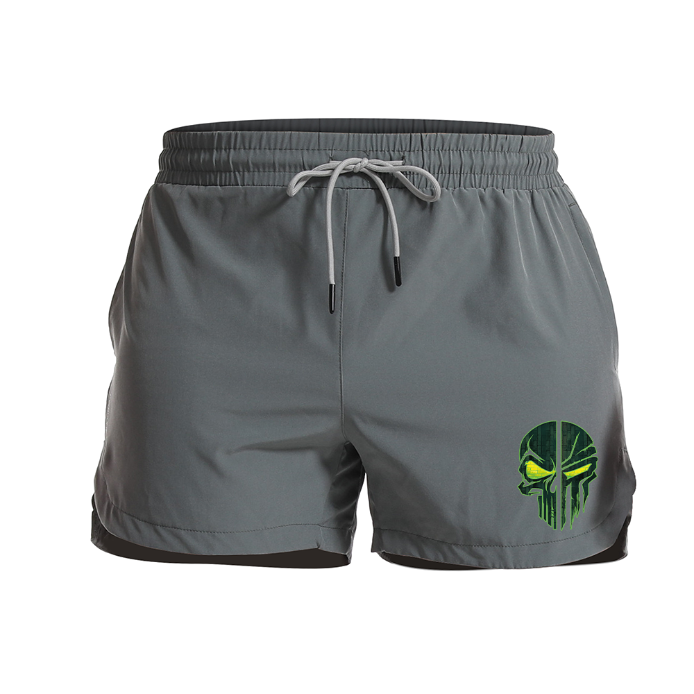 Electronic Spartan Skull Graphic Shorts