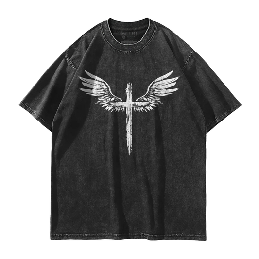 Wings Cross Washed T-Shirt