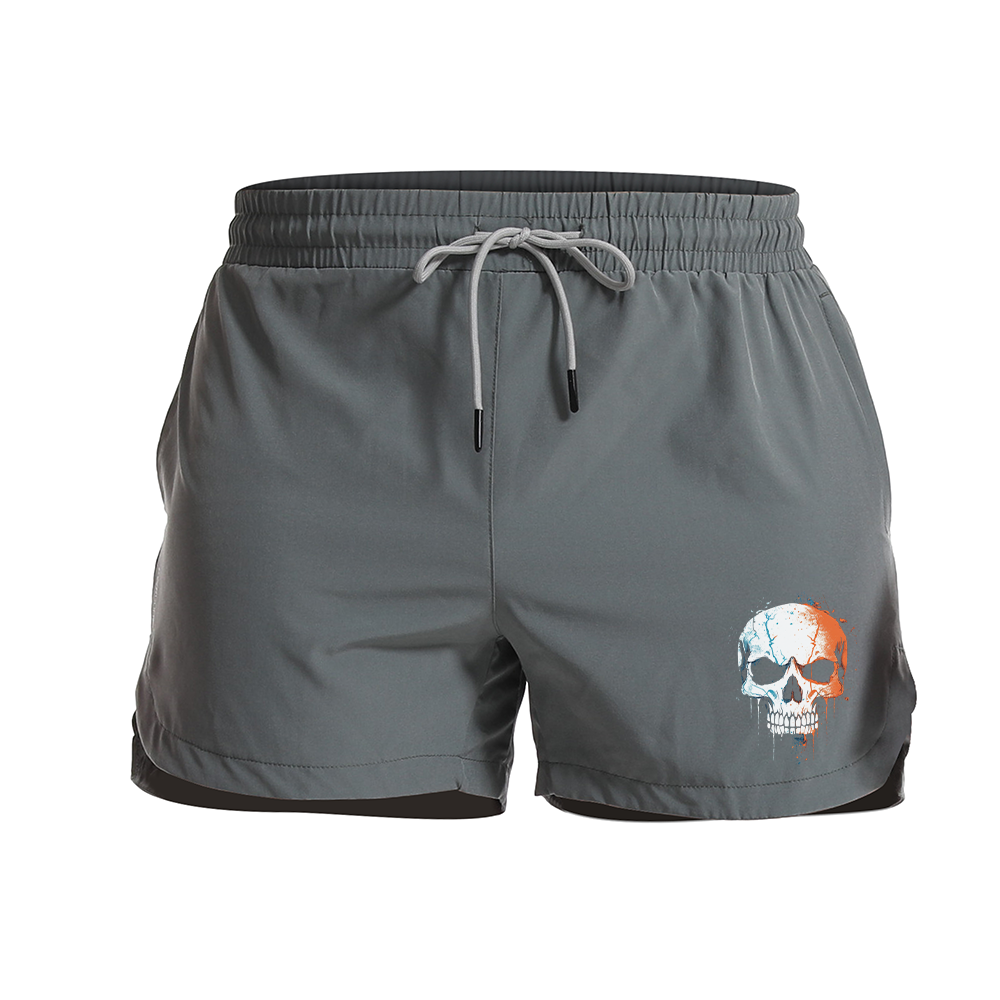 Graffiti Skull Graphic Shorts