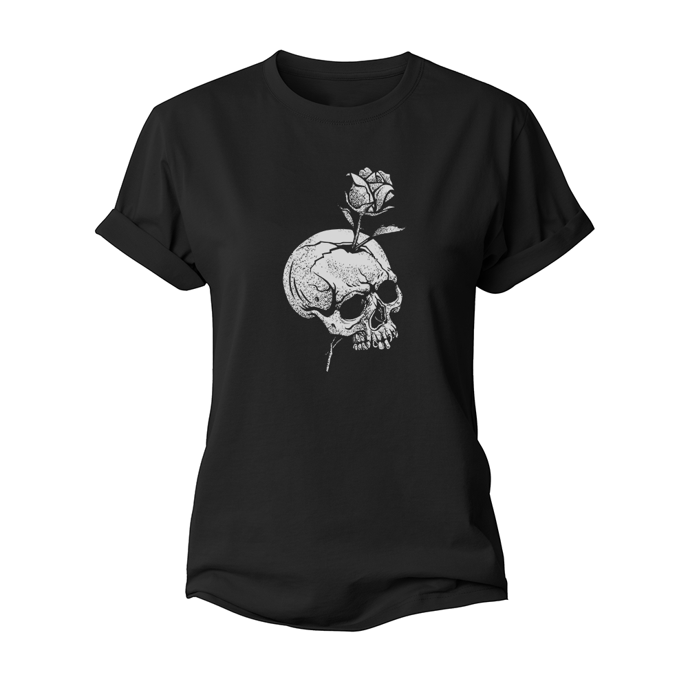 Rose Skull Women's Cotton T-Shirt