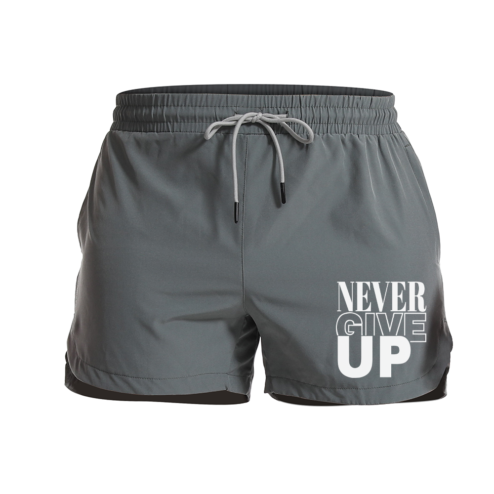 Never Give Up Graphic Shorts