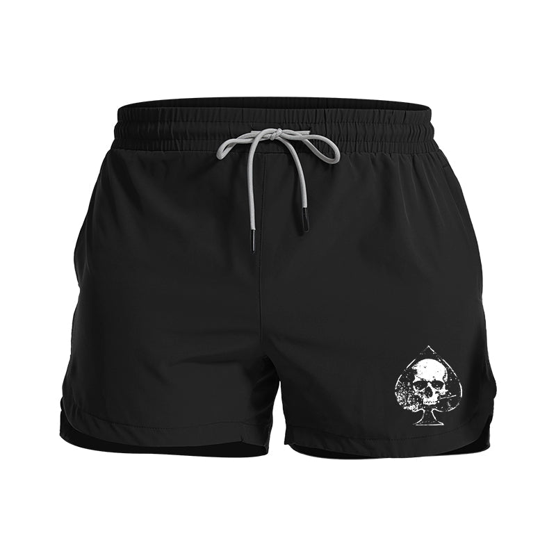 Spades Skull Graphic Shorts