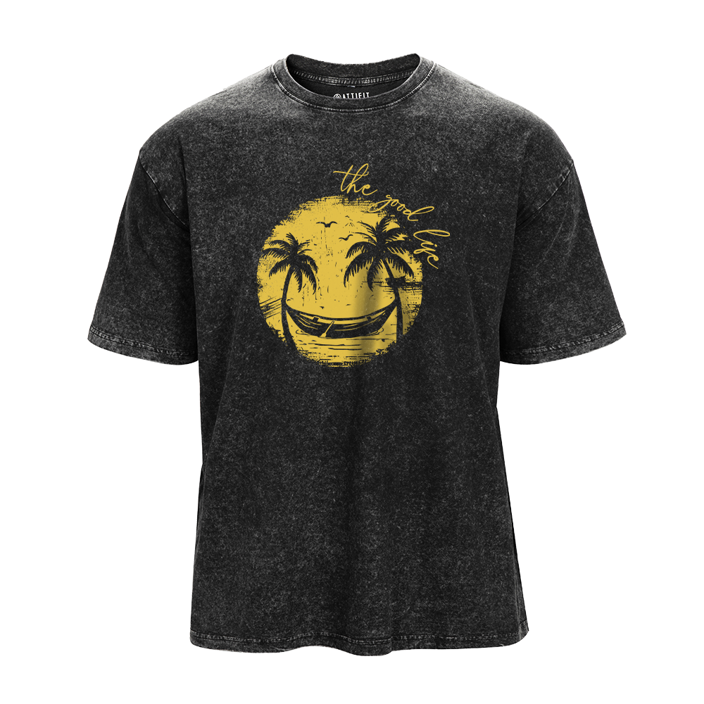 Smiley Palm Tree Washed T-Shirt