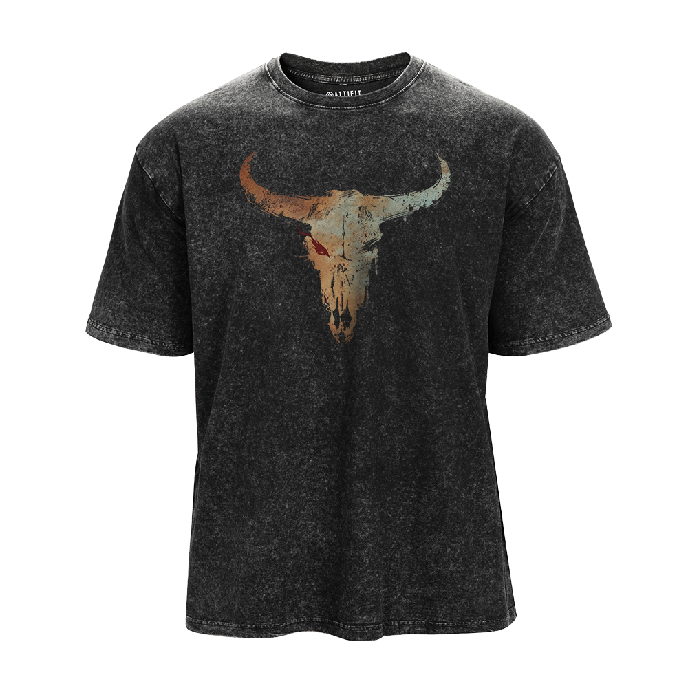 Ink-textured Bull Washed T-Shirt