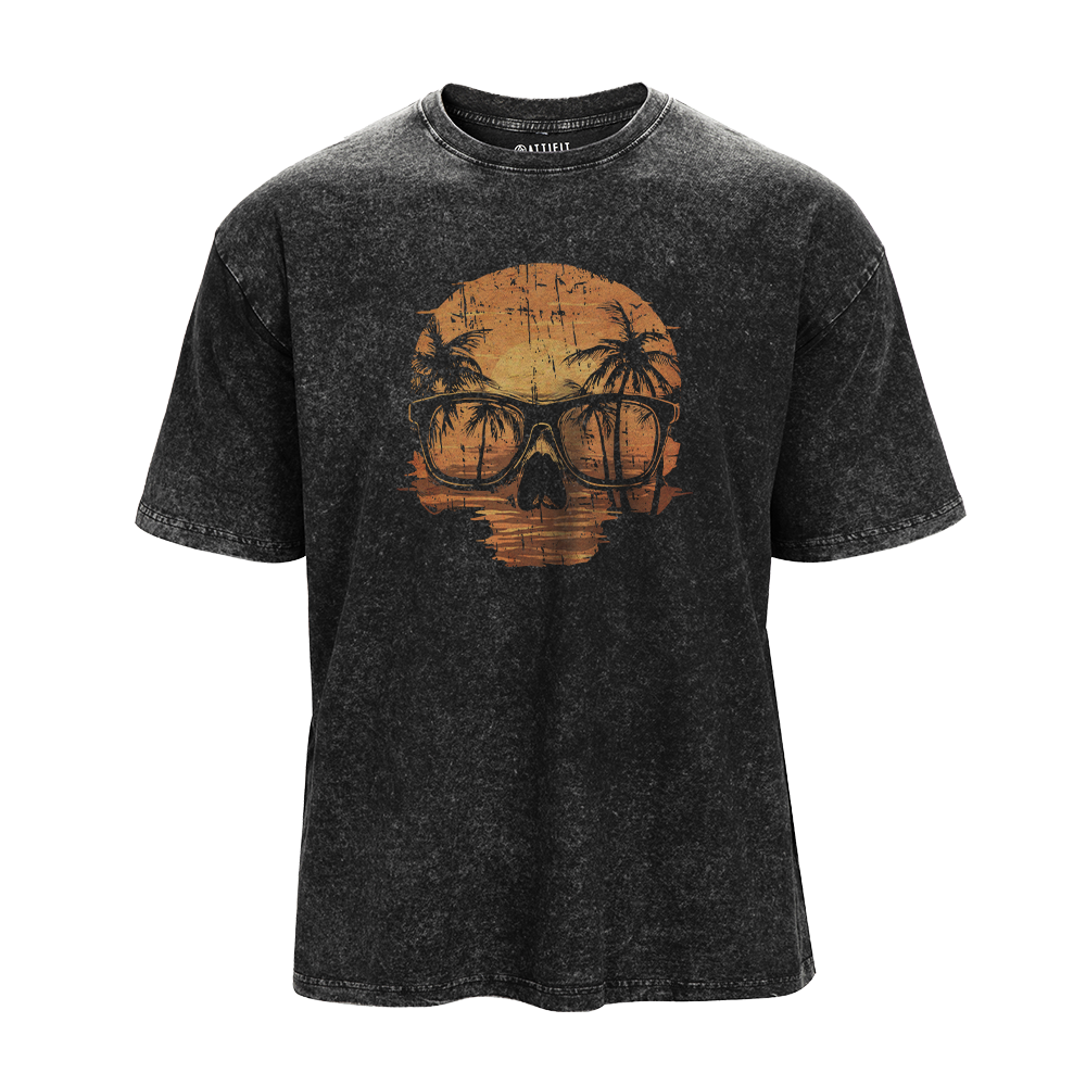 Sunset Skull Washed T-Shirt