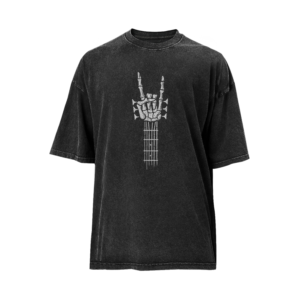 Rock Skull Guitar Washed T-Shirt