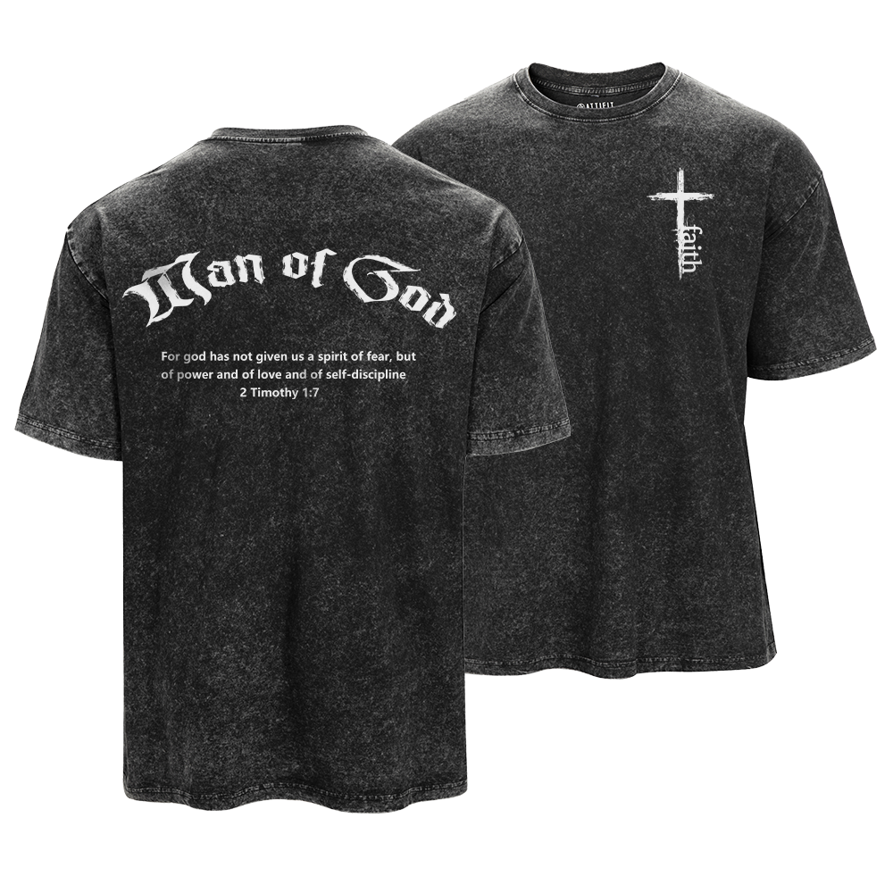 Man Of God Washed T-Shirt