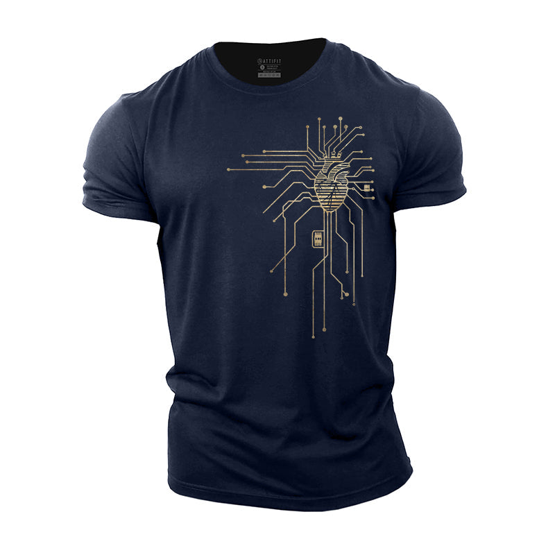 CPU Computer Heart Graphic Cotton T-Shirts