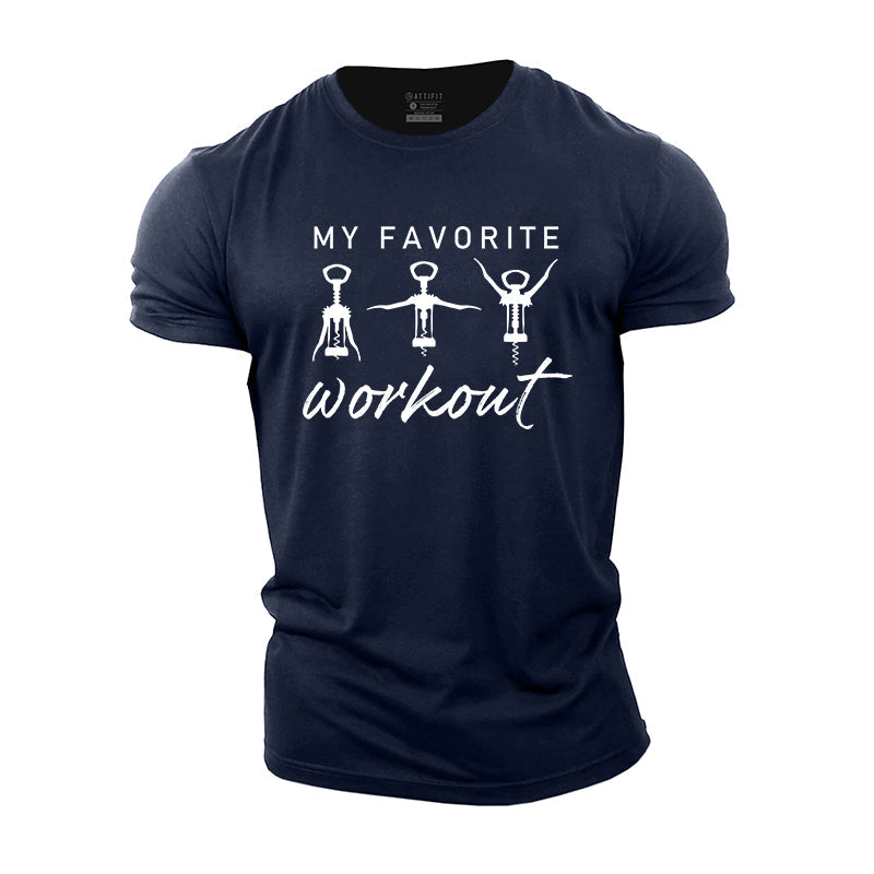 My Favorite Workout Graphic Men's Cotton T-Shirts