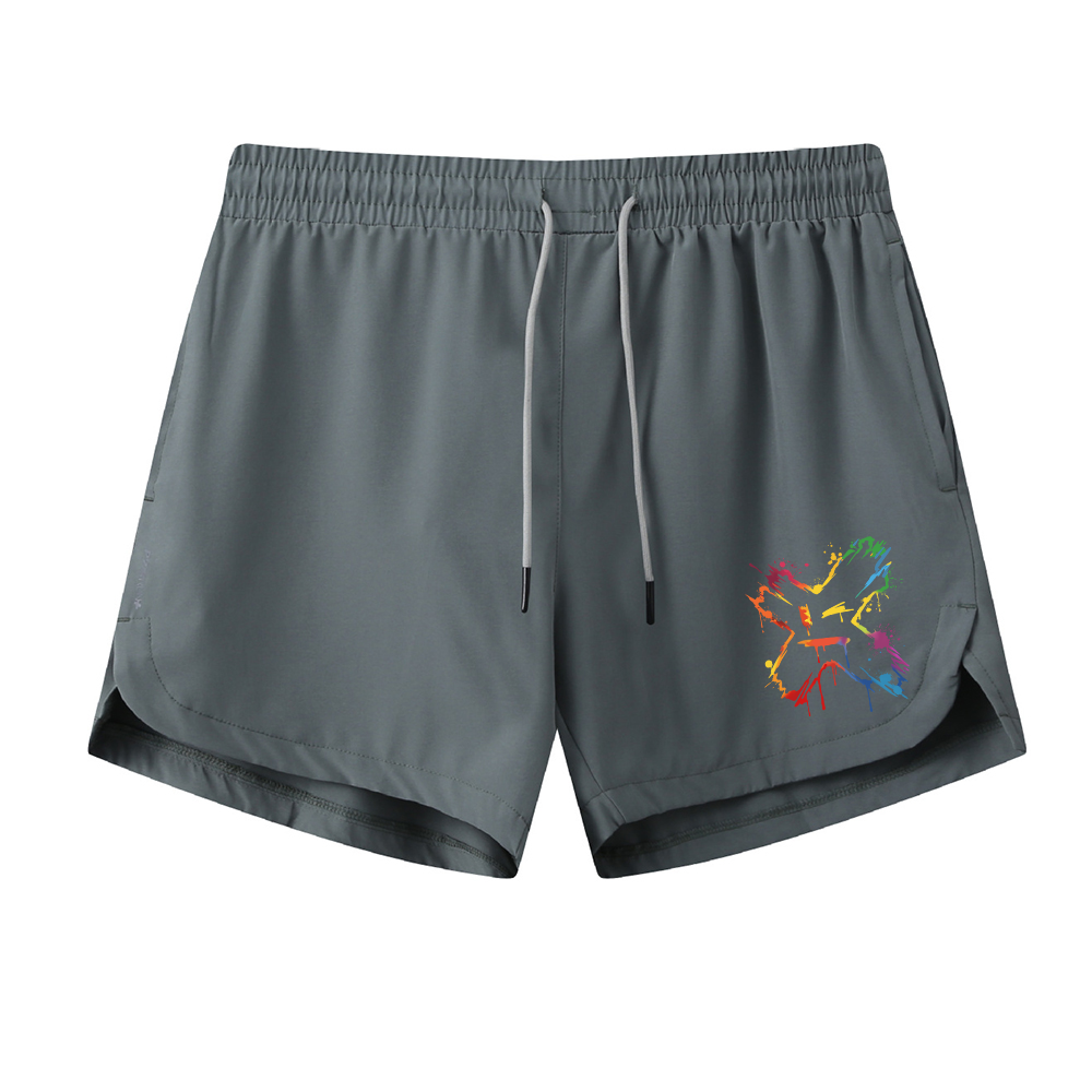 Color X Smiley Graphic Shorts