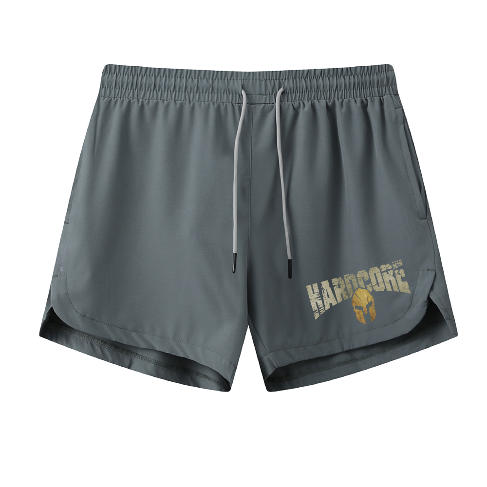 Hardcore Spartan Helmet Graphic Shorts