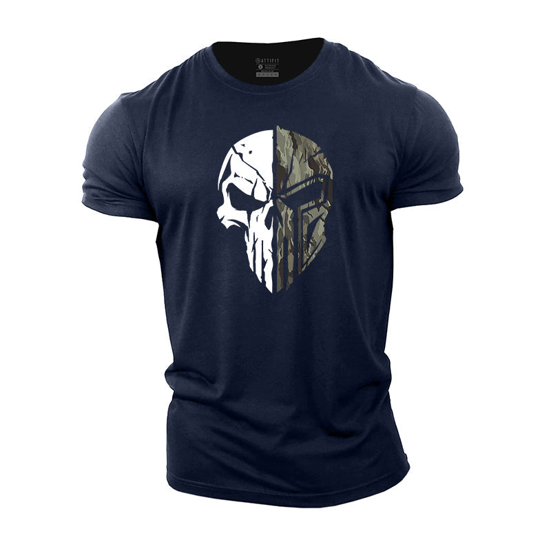 Camouflage Skull Cotton T-Shirt