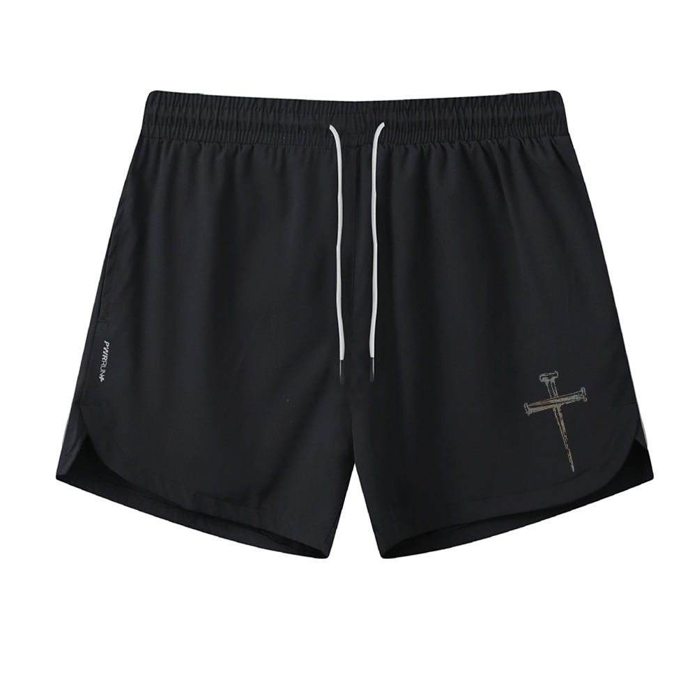 Rust Cross Graphic Shorts