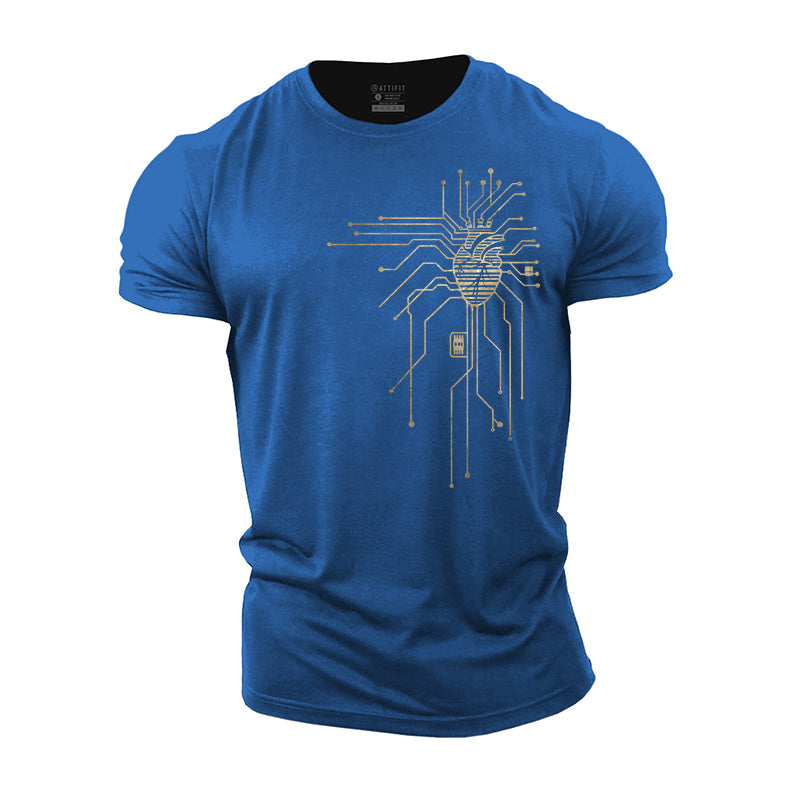 CPU Computer Heart Graphic Cotton T-Shirts