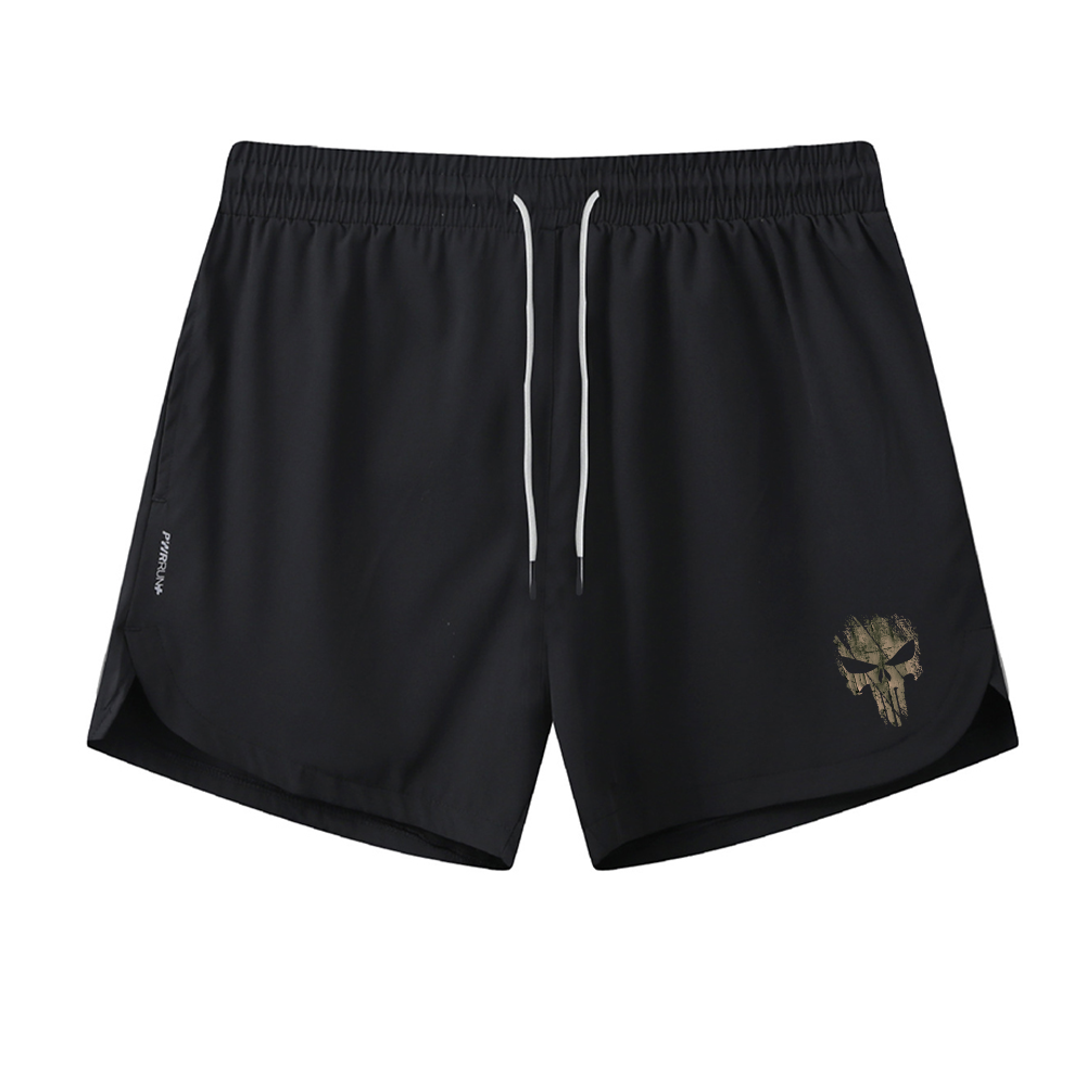 Wood Grain Skeleton Graphic Shorts