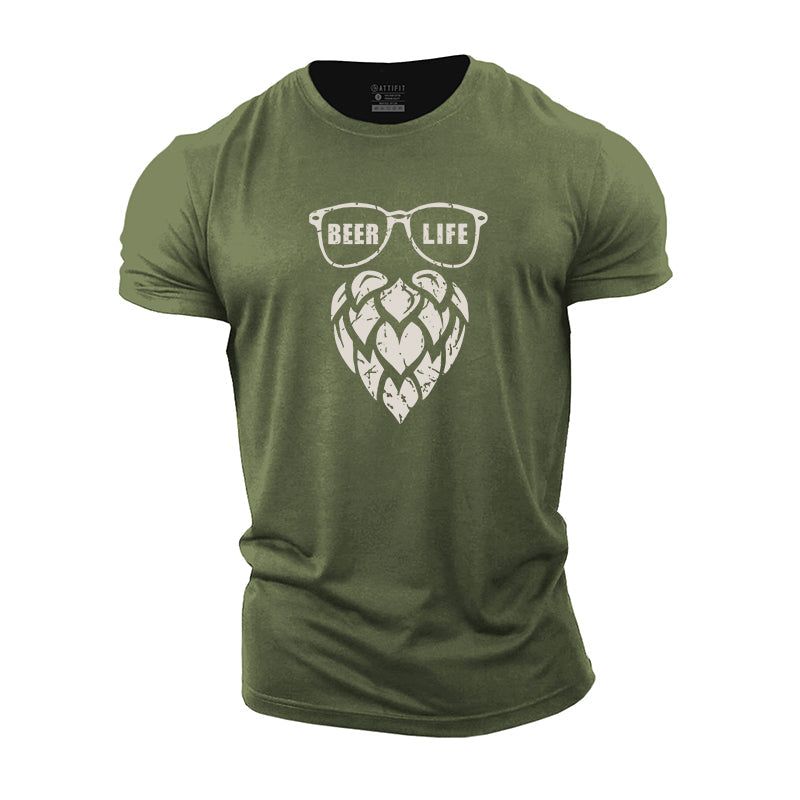 Beer Life Graphic Men's Cotton T-Shirts