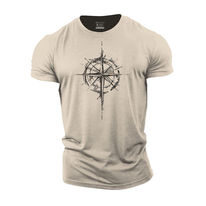 Vintage Compass Cotton T-Shirts