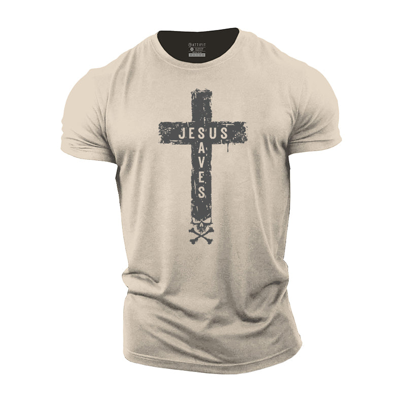 Jesus Saves Graphic Cotton T-Shirt