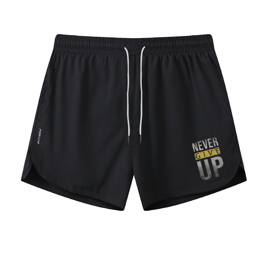 Never Give Up Graphic Shorts