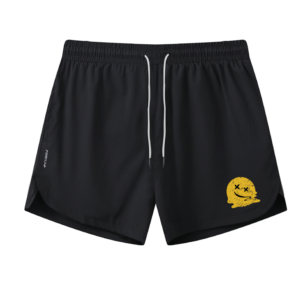 Melting Smiley Face Graphic Shorts