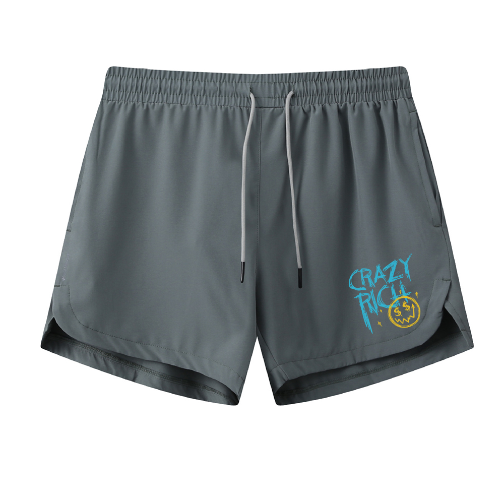 Crazy Rich Smiley Face Graphic Shorts