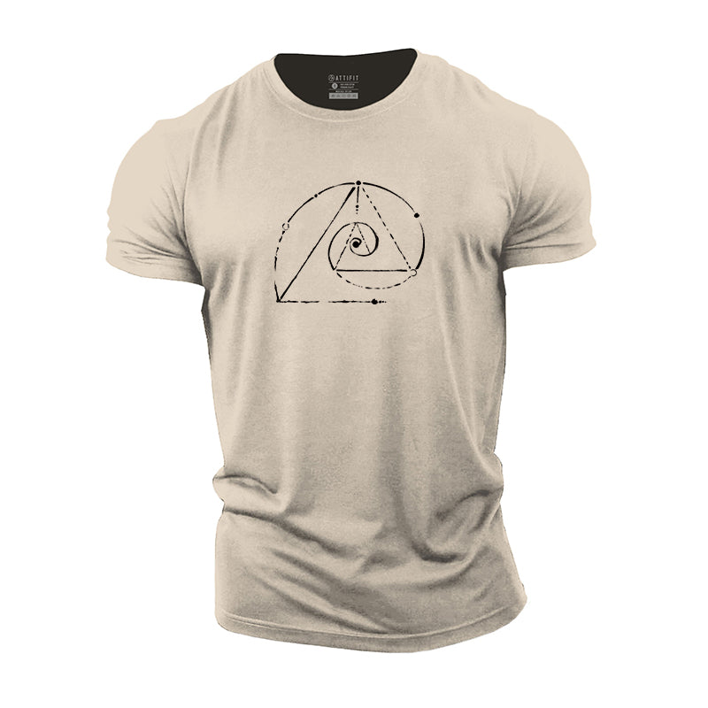 Spiral Triangle Cotton T-Shirts