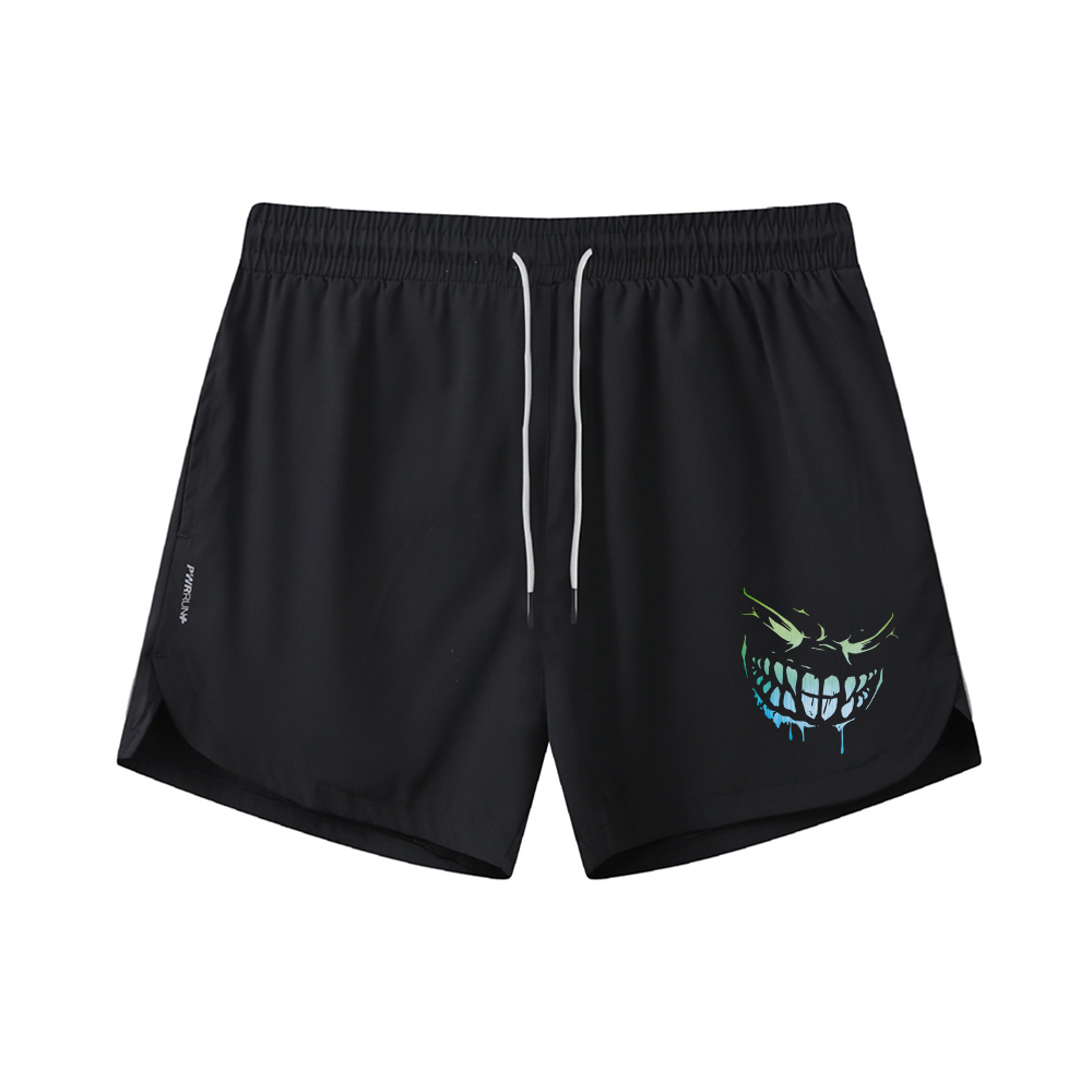 Shining Evil Smiley Graphic Shorts