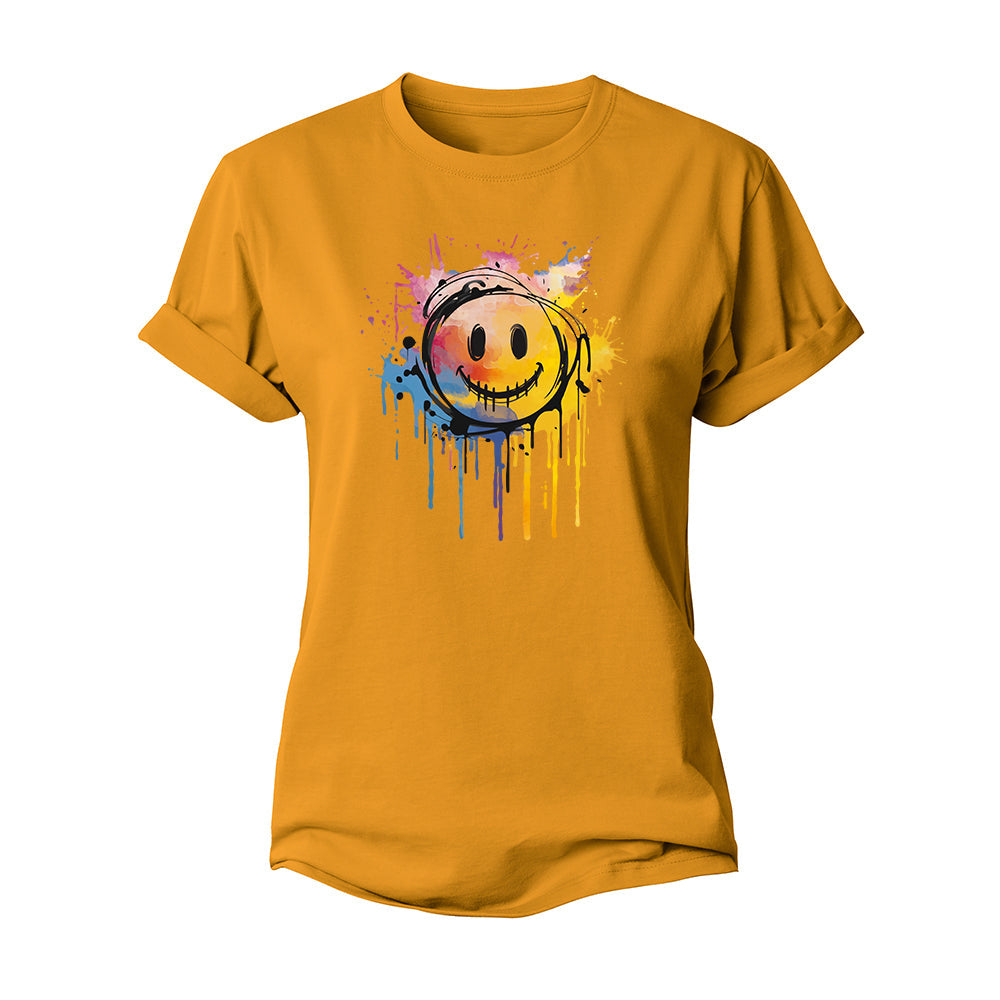 Gleeful Smiley Women's Cotton T-Shirt