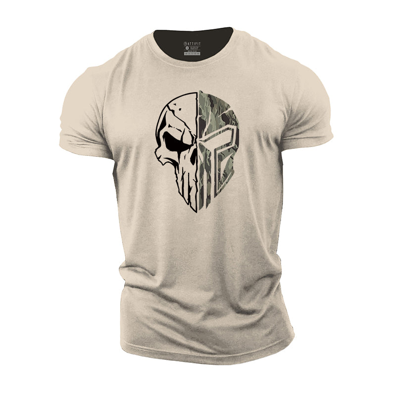 Camouflage Skull Cotton T-Shirt