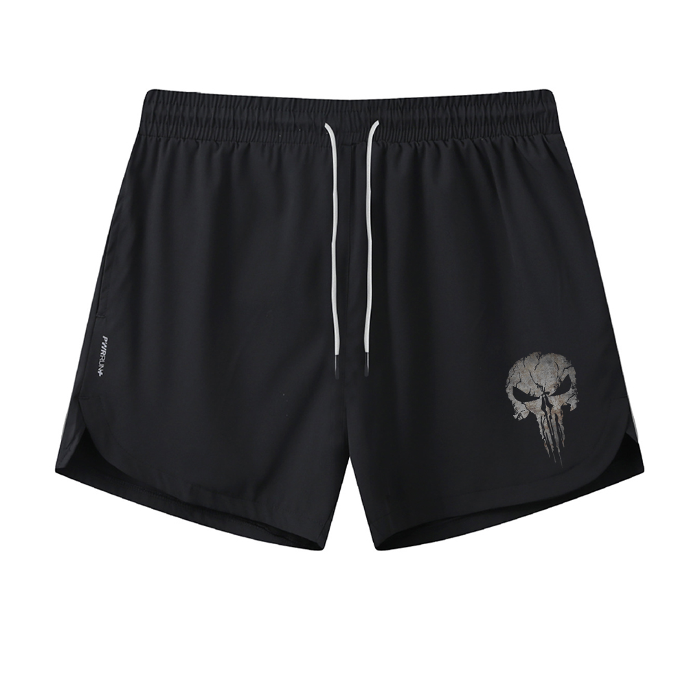 Cracked Skull Graphic Shorts