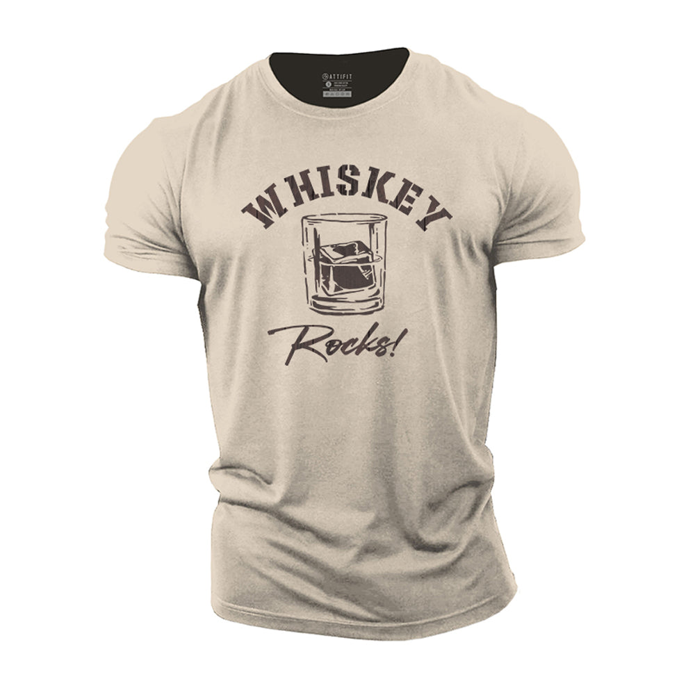 Whiskey Rocks Cotton T-Shirt