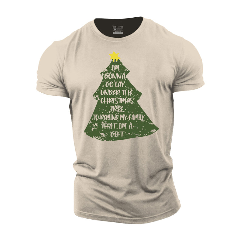 Cotton Christmas Tree Graphic Men's T-shirts