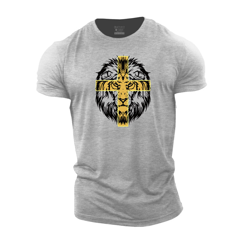 Cross Lion Cotton T-Shirt