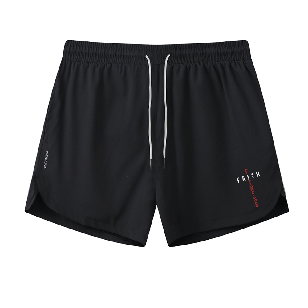 Fitness Faith Cross Graphic Shorts