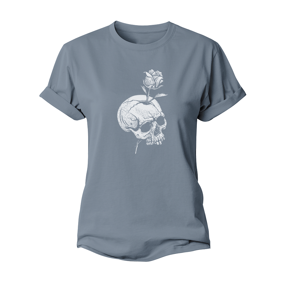 Rose Skull Women's Cotton T-Shirt