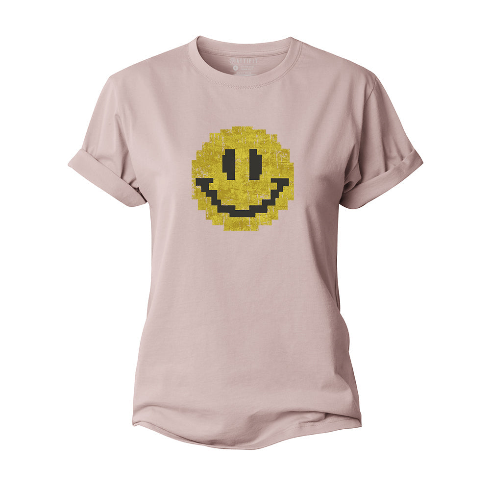 Smiley Pixel Women's Cotton T-Shirt